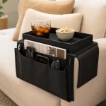 Sofa armrest organizer with built-in tray multi-compartment, 1 unit