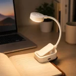 Modern LED desk lamp USB rechargeable clip-on flexible reading light, 1 unit