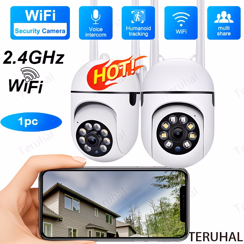 FHD Wireless WiFi Security Camera – Smart Pan/Tilt Monitoring with Night Vision & Two-Way Audio