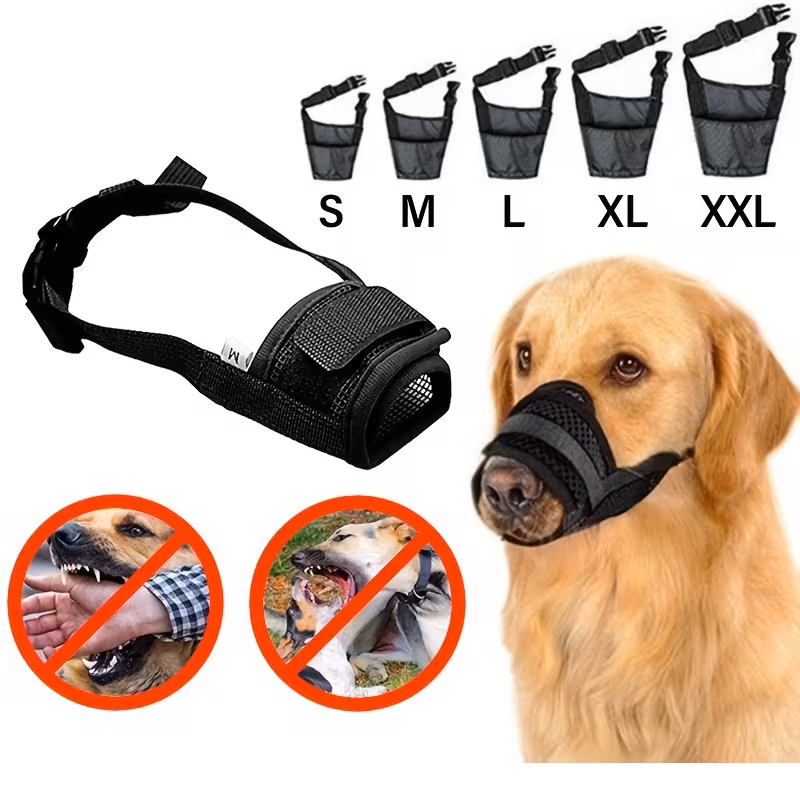 Adjustable Pet Dog Soft Muzzle – Air Mesh Training Dog Muzzles for Biting, Barking, Chewing
