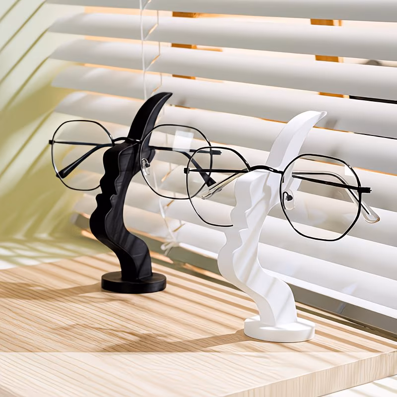 Glasses Holder Stand – Modern Curved Minimalist Design for Desks and Nightstands