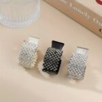 3-Piece Rhinestone Hair Claw Clip Set for High Ponytails