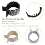 3-Piece Rhinestone Hair Claw Clip Set for High Ponytails - Image 4