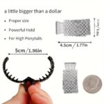 3-Piece Rhinestone Hair Claw Clip Set for High Ponytails - Image 7