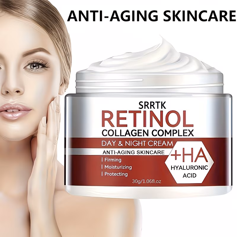 1 Bottle Retinol Moisturizing Cream – Collagen & Hyaluronic Acid Facial Milk for Firm, Hydrated, and Smooth Skin
