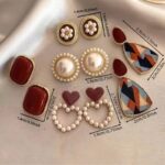 5-Pair Vintage Faux Pearl Gold-Plated Earrings Set for Women - Image 10