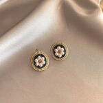 5-Pair Vintage Faux Pearl Gold-Plated Earrings Set for Women - Image 3
