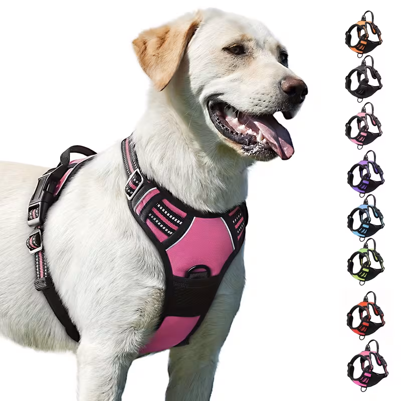 No-Pull Adjustable Dog Vest Harness – Easy Walking with Reflective Strips