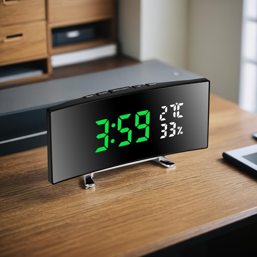 6.6-Inch LED Digital Alarm Clock with Temperature & Humidity Display