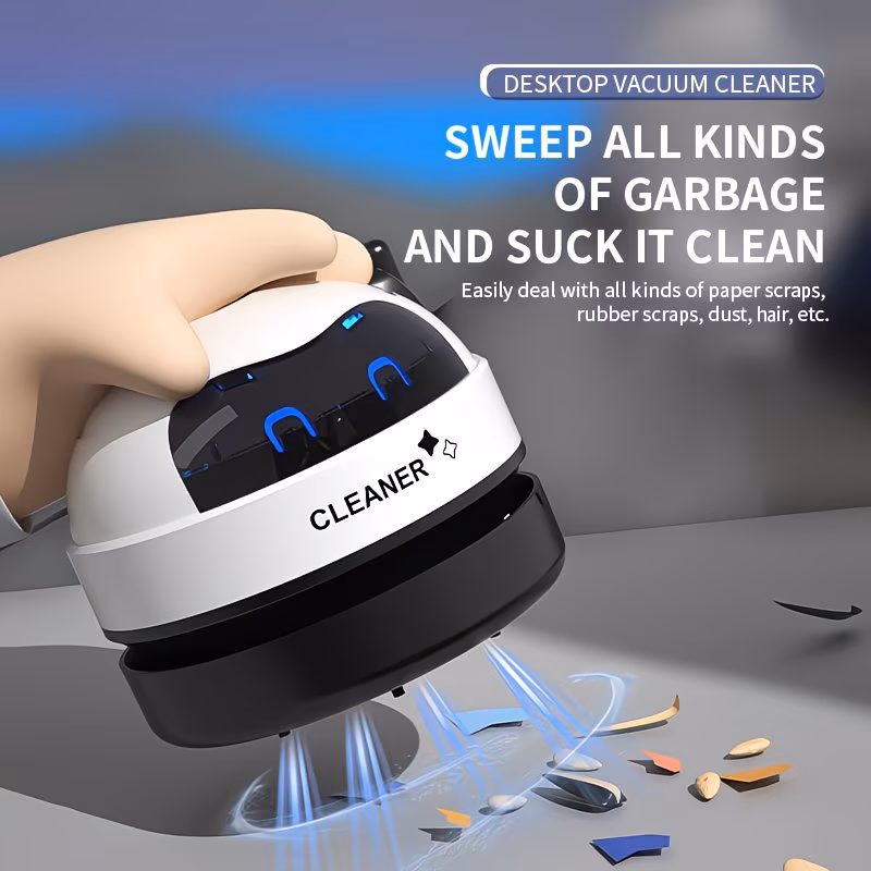 Desktop Cleaner, Eraser Cleaner, Office Desktop Vacuum Cleaner – Compact Mini Desktop Suction Tool for Dust, Crumbs, and Debris