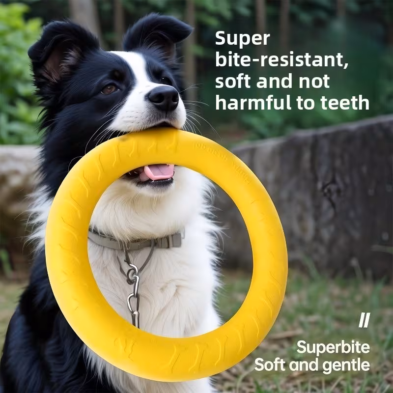 Durable Ring Flying Disc Dog Toy – Fun Chew & Fetch Toy for Large Breeds