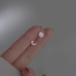 Asymmetrical Planet & Moon Stud Earrings for Women - Image 4