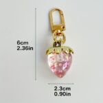 Cute Resin Fruit Keychain Bag Charm Set – Cherry & Strawberry - Image 3
