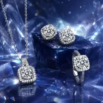 Sparkling water glass jewelry set, necklace pendant, 4 pack