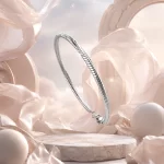 925 silvery plated eternal love snake bone bracelet, 1 unit