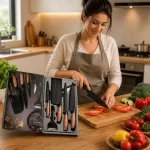 6-Piece Stainless Steel Kitchen Knife and Tool Set