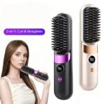 Portable Wireless Hair Straightening Comb with LED Display