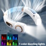USB Rechargeable Portable Neck Fan with LED Lights - Image 13