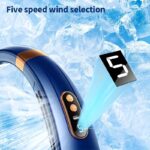 USB Rechargeable Portable Neck Fan with LED Lights - Image 3
