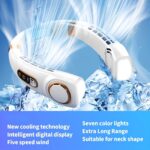 USB Rechargeable Portable Neck Fan with LED Lights - Image 4