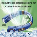 USB Rechargeable Portable Neck Fan with LED Lights - Image 6