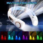 USB Rechargeable Portable Neck Fan with LED Lights - Image 7