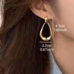Vintage Geometric Gold Dangle Earrings for Women - Image 3
