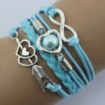 Vintage Multi-Layer Rope Bracelet with Heart Charm - Image 2