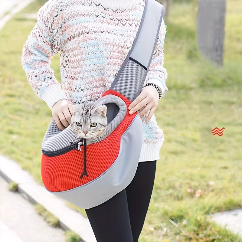 Small Pet Outing Body Bag – Breathable Mesh Cat & Small Dog Travel Carrier