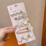 5-Piece Mermaid Shell and Starfish Hair Clip Set - Image 4