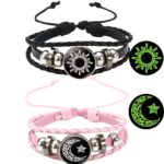 2-Pack Luminous Sun and Moon Braided Bracelets - Image 5