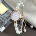 Women’s Rose Gold Pearl Bracelet Watch - Image 7