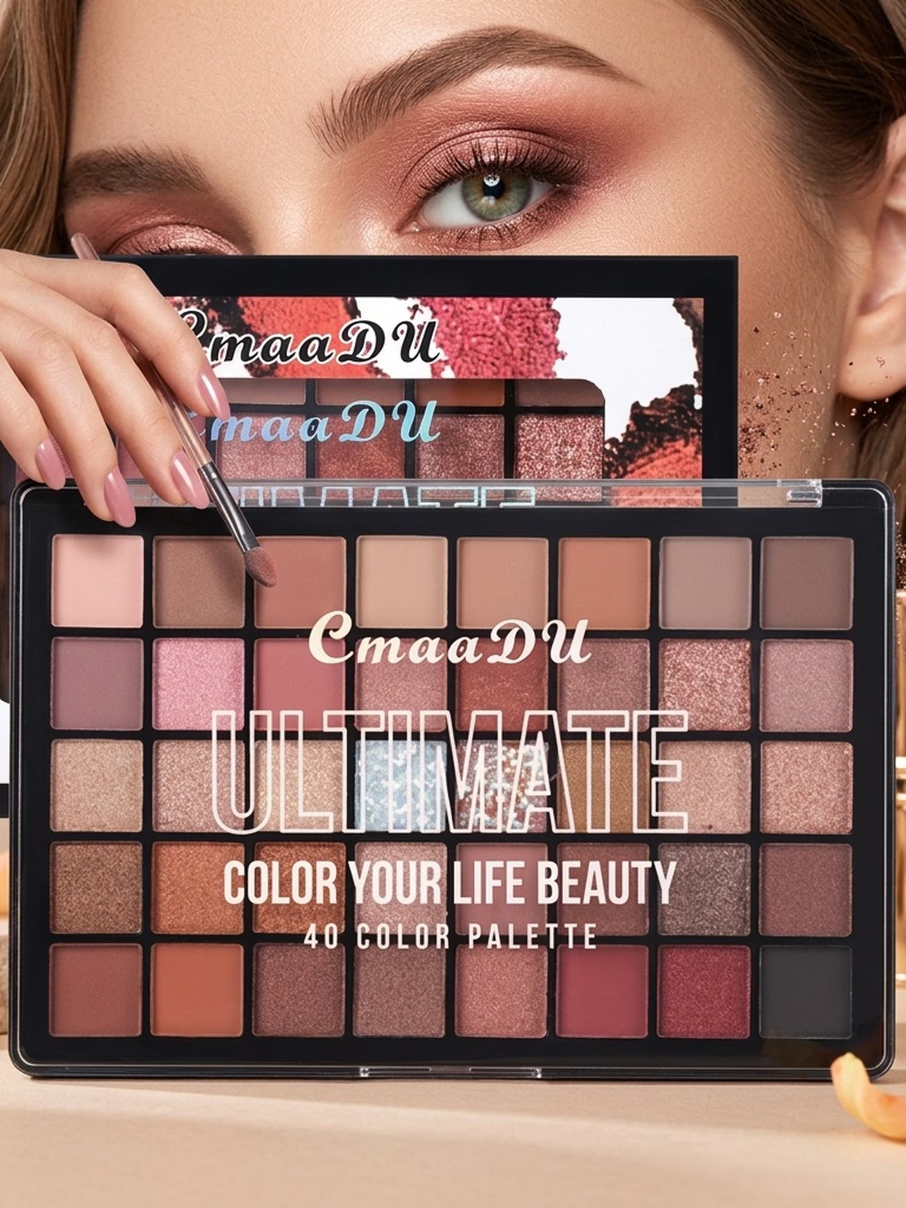 40-Color Eyeshadow Palette With Glitter, Pearl And Matte Shades 40-Color Eyeshadow Palette With Glitter, Pearl And Matte Shades