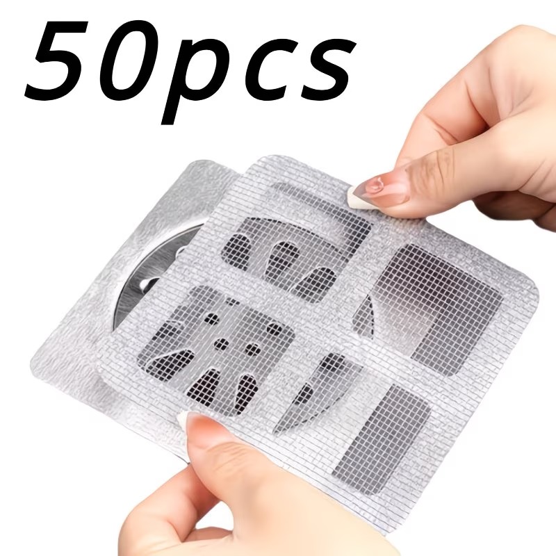 50-Pack Self-Adhesive Disposable Drain Hair Catcher Stickers