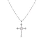 Rhinestone Starburst Cross Pendant Necklace - Image 3