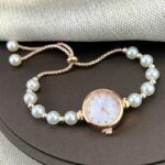 Women’s Rose Gold Pearl Bracelet Watch - Image 4