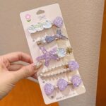 5-Piece Mermaid Shell and Starfish Hair Clip Set - Image 9