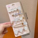 5-Piece Mermaid Shell and Starfish Hair Clip Set - Image 5