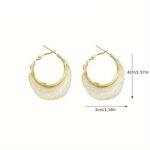 Women’s Gold Mesh-Wrapped Hoop Earrings - Image 5