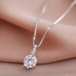 Round-Cut Crystal Solitaire Pendant Necklace