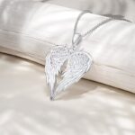 Angel Wings Pendant Necklace for Women – Elegant Silver-Tone Wing Charm Necklace