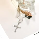 Rhinestone Starburst Cross Pendant Necklace - Image 6