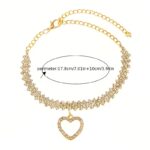 Rhinestone Heart Pendant Anklet - Image 6