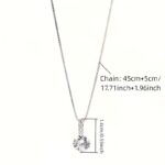 Round-Cut Crystal Solitaire Pendant Necklace - Image 4