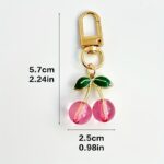 Cute Resin Fruit Keychain Bag Charm Set – Cherry & Strawberry - Image 8