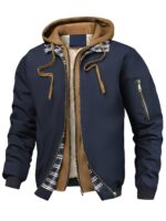 Men’s Plaid-Lined Hooded Zip-Up Jacket - Image 11