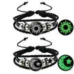 2-Pack Luminous Sun and Moon Braided Bracelets - Image 7