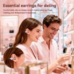 Clip-On AI Translator Earbuds with Detachable Gemstone Earrings