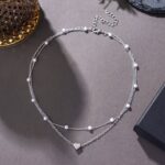 Double Layer Heart Pendant Collarbone Necklace - Image 6