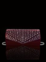 Red Rhinestone Evening Clutch Bag Set with Jewelry - Image 5